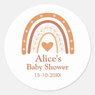 Sticker Rond Terracotta personnalisé boho arc-en-ciel genre neu