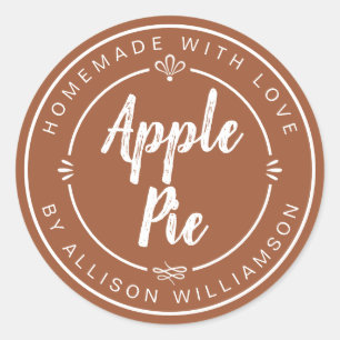 Sticker Rond TerraCotta Tarte aux Pommes Faite Maison