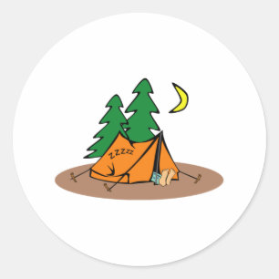 Sticker Rond Terrain de camping
