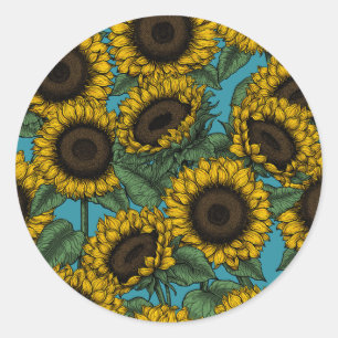 Sticker Rond Terrain de tournesol