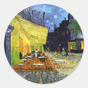 Sticker Rond Terrasse de café la nuit par Vincent van Gogh 188