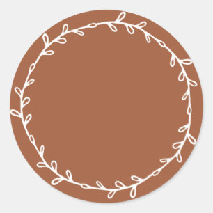 Sticker Rond Terre Cuite Faite Maison Rustique Écrivez Dessus