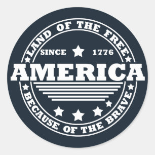 Sticker Rond Terre De La Liberté À Cause De La Brave 4 juillet