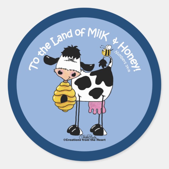 Sticker Rond Terre de lait et de miel (Devant)