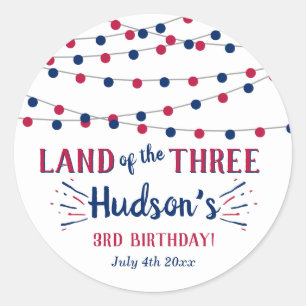 Sticker Rond Terre Des Trois ! 4 juillet 3ème anniversaire
