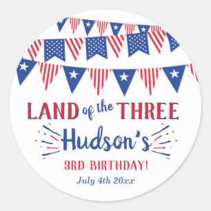Sticker Rond Terre Des Trois ! 4 juillet 3ème anniversaire