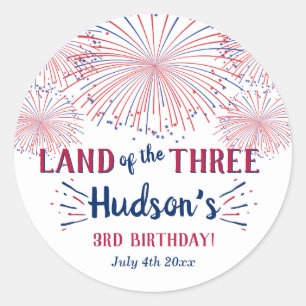 Sticker Rond Terre Des Trois ! 4 juillet 3ème anniversaire