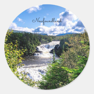 Sticker Rond Terre-Neuve, cascade pittoresque,