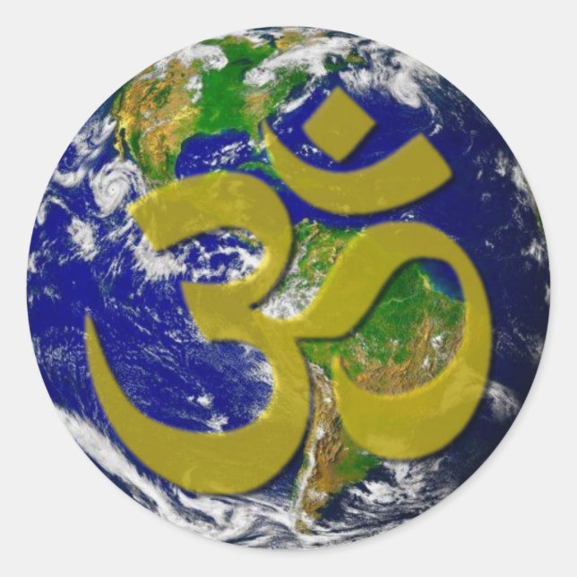 Sticker Rond Terre - Om Sweet Home (Devant)