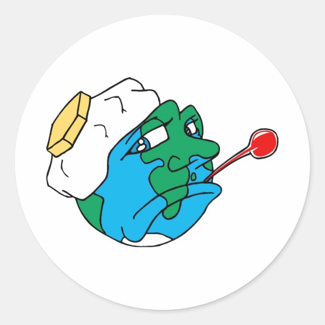 Sticker Rond Terre triste (Devant)