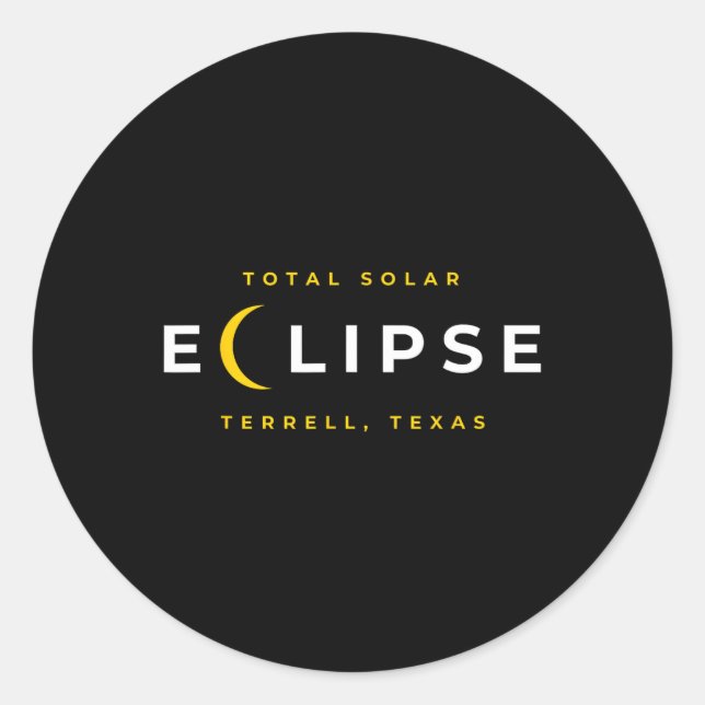 Sticker Rond Terrell Texas Solar Eclipse (Devant)