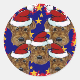 STICKER ROND TERRIERS AIREDALE