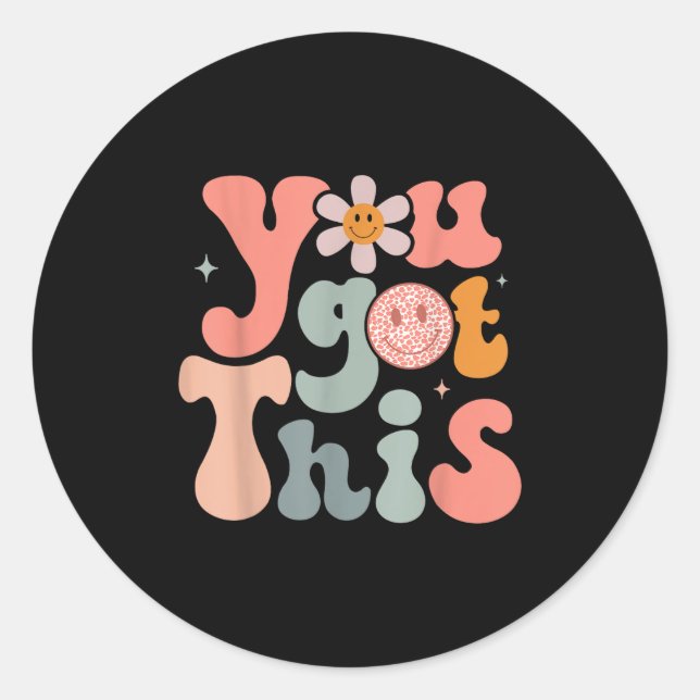 Sticker Rond Test Day Teacher Shirt Motivational Testing Day St (Devant)