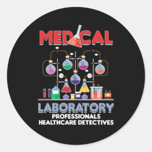 Sticker Rond Test de médecine de laboratoire Médicale Tu