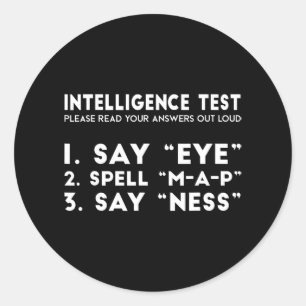 Sticker Rond Test Eye Map Ness Funny Joke Fête des pères