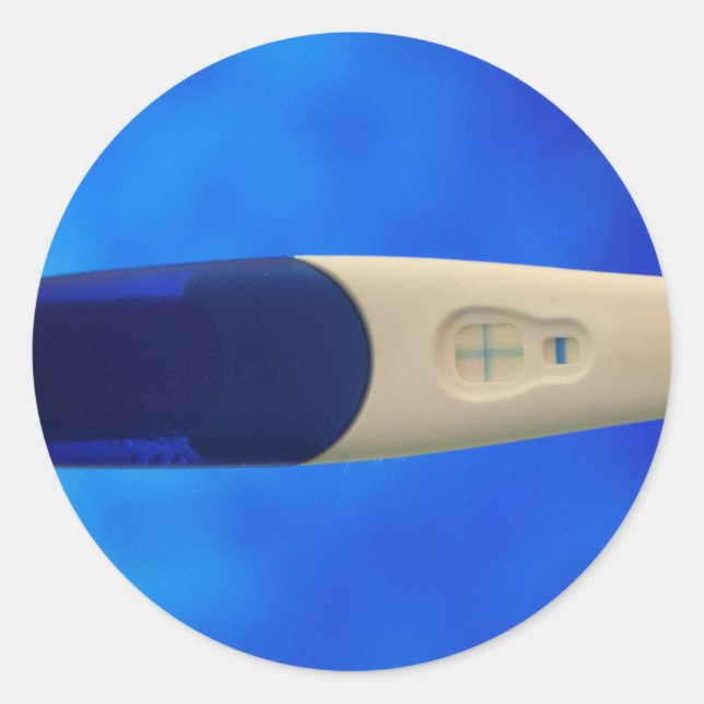 Sticker Rond Test positif de grossesse (Devant)