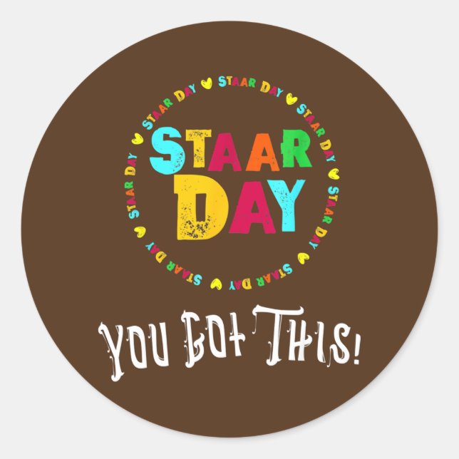 Sticker Rond Test STAAR Day Exam Test Jour Test Enseignant (Devant)