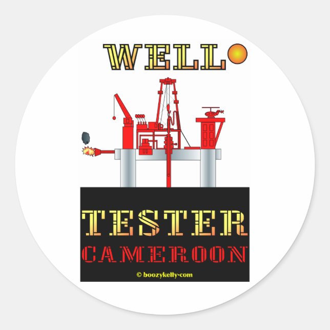 Sticker Rond Tester de puits, Décalage de champ pétrolifère (Devant)