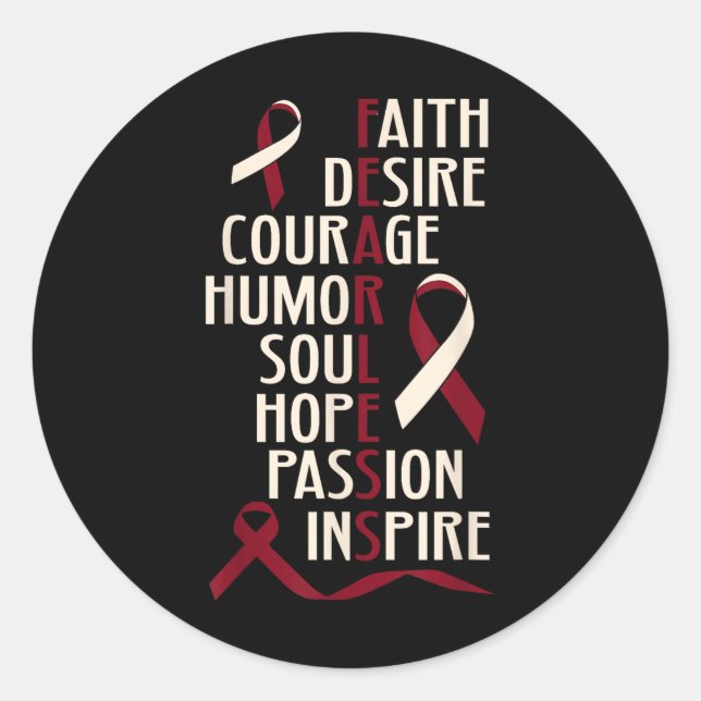 Sticker Rond Tête bucco-dentaire Conscience du cancer Cou sans  (Devant)