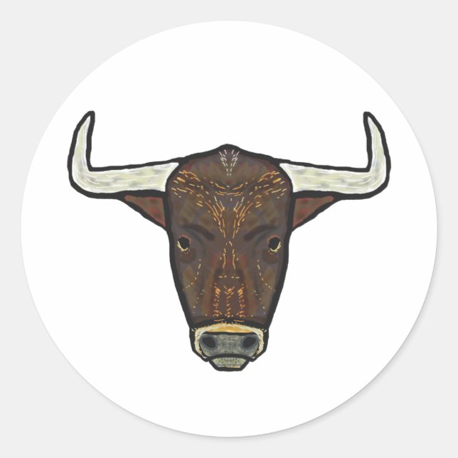 Sticker Rond Tête Bull (Devant)