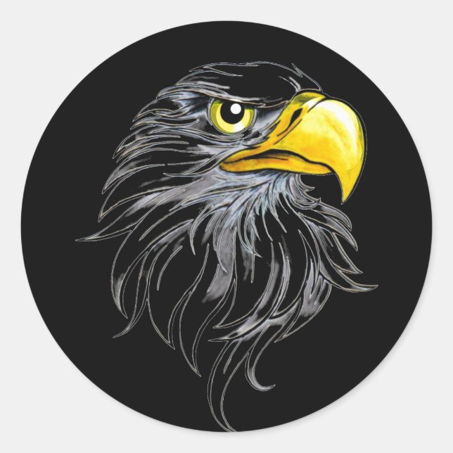 Sticker Rond Tête d'aigle (Devant)