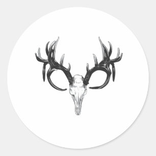 Sticker Rond Tête de cerfs communs