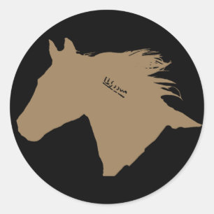 Sticker Rond Tête de cheval Mustang