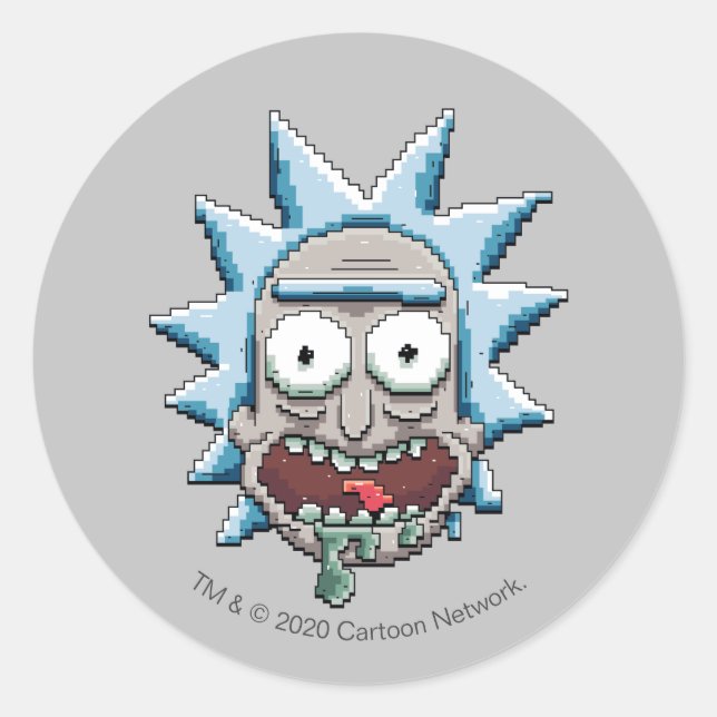 Sticker Rond Tête de Droite Pixelverse (Devant)