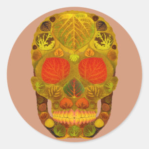 Sticker Rond Tête de feuille d'aspect 12