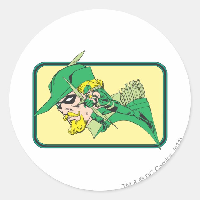 Sticker Rond Tête de flèche verte (Devant)