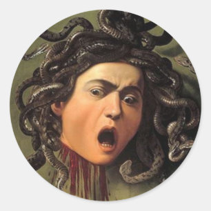 Sticker Rond Tête De La Méduse Par Caravaggio
