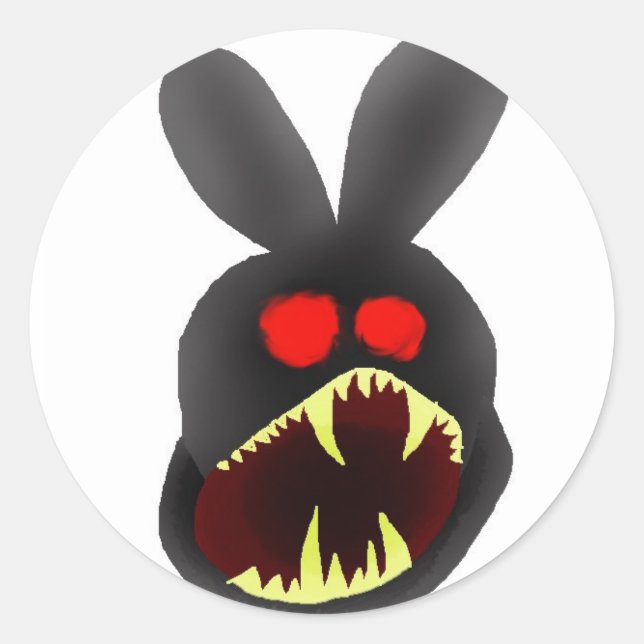 Sticker Rond Tête de lapin (Devant)