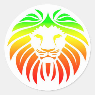 Sticker Rond Tête de lion de Rasta