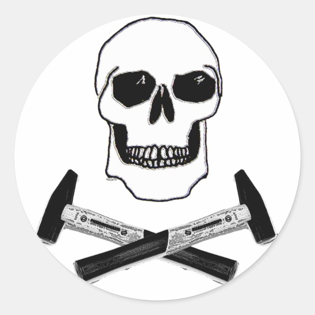 Sticker Rond Tête de marteau (Devant)