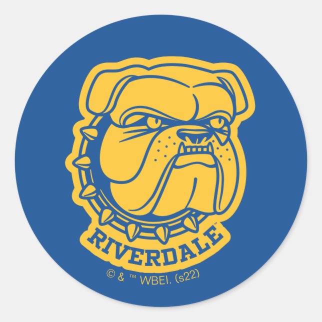 Sticker Rond Tête de Riverdale Bulldog (Devant)
