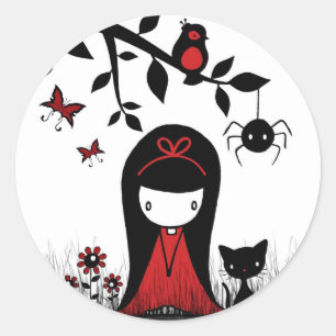 Sticker Rond Tête de ruban rouge