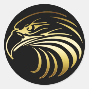 STICKER ROND TÊTE D'EAGLE D'OR