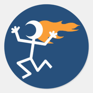 Sticker Rond Tête flamboyante
