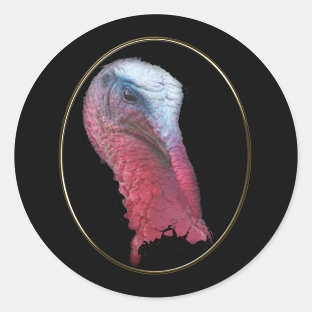 Sticker Rond Tête sauvage de Turquie (Devant)