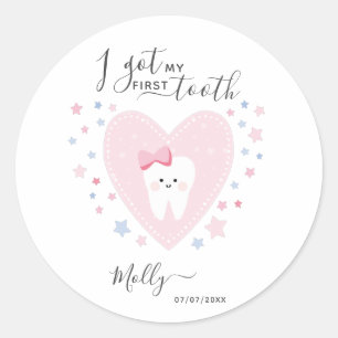 Sticker Rond Tething personnalisé Date de début Baby Girl Stick