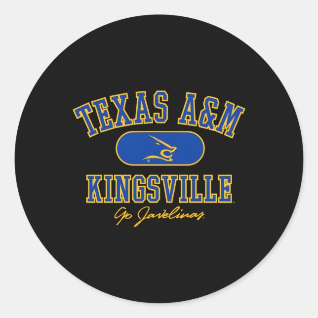 Sticker Rond Texas Am Kingsville Javelinas Varsity (Devant)