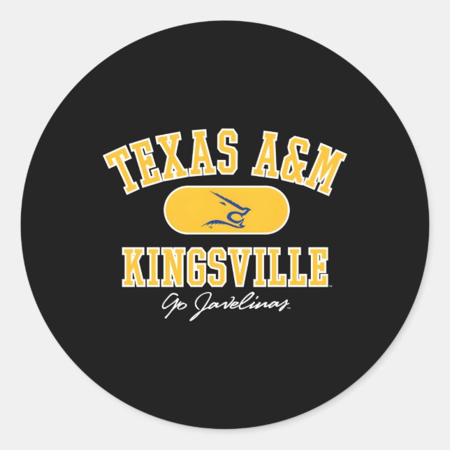 Sticker Rond Texas Am Kingsville Javelinas Varsity Blue (Devant)