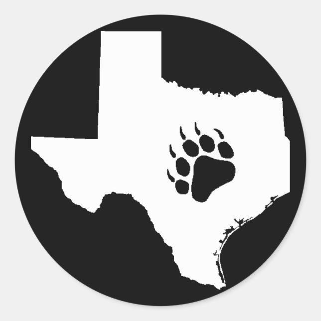 Sticker Rond Texas Bear Paw (Devant)