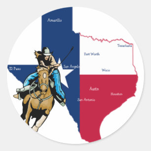 Sticker Rond Texas Cowgirl