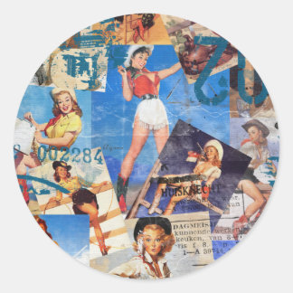 Sticker Rond Texas Eclectique : Collection Cowgirl No 1