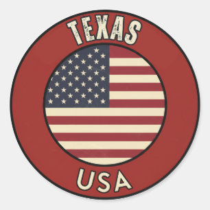Sticker Rond Texas États-Unis d'Amérique