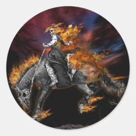 Sticker Rond Texas Ghost Rider