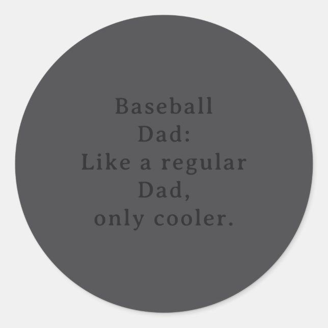 Sticker Rond Text Funny Dad Baseball  (Devant)