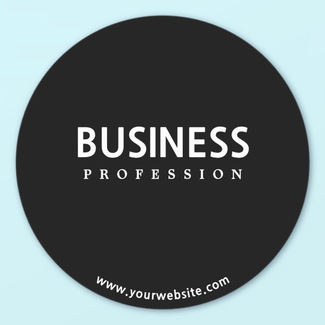 Sticker Rond Texte blanc simple et moderne en noir (Créateur téléchargé)