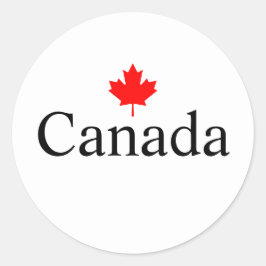 Sticker Rond Texte canadien personnalisé avec feuille d'érable